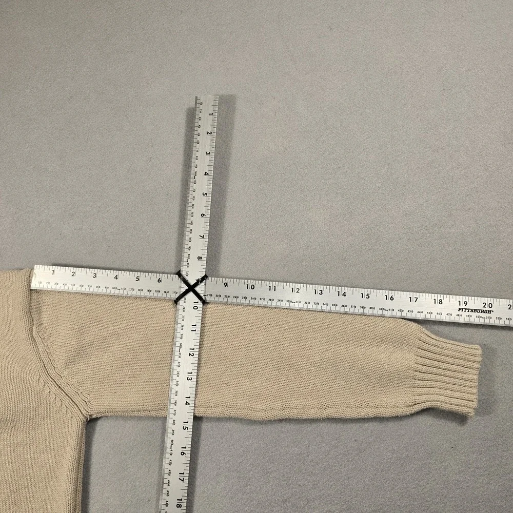 Cherokee Kids L 12/14 Tan Quarter‎ Zip Sweater Mock Neck Cotton Ribbed Trim